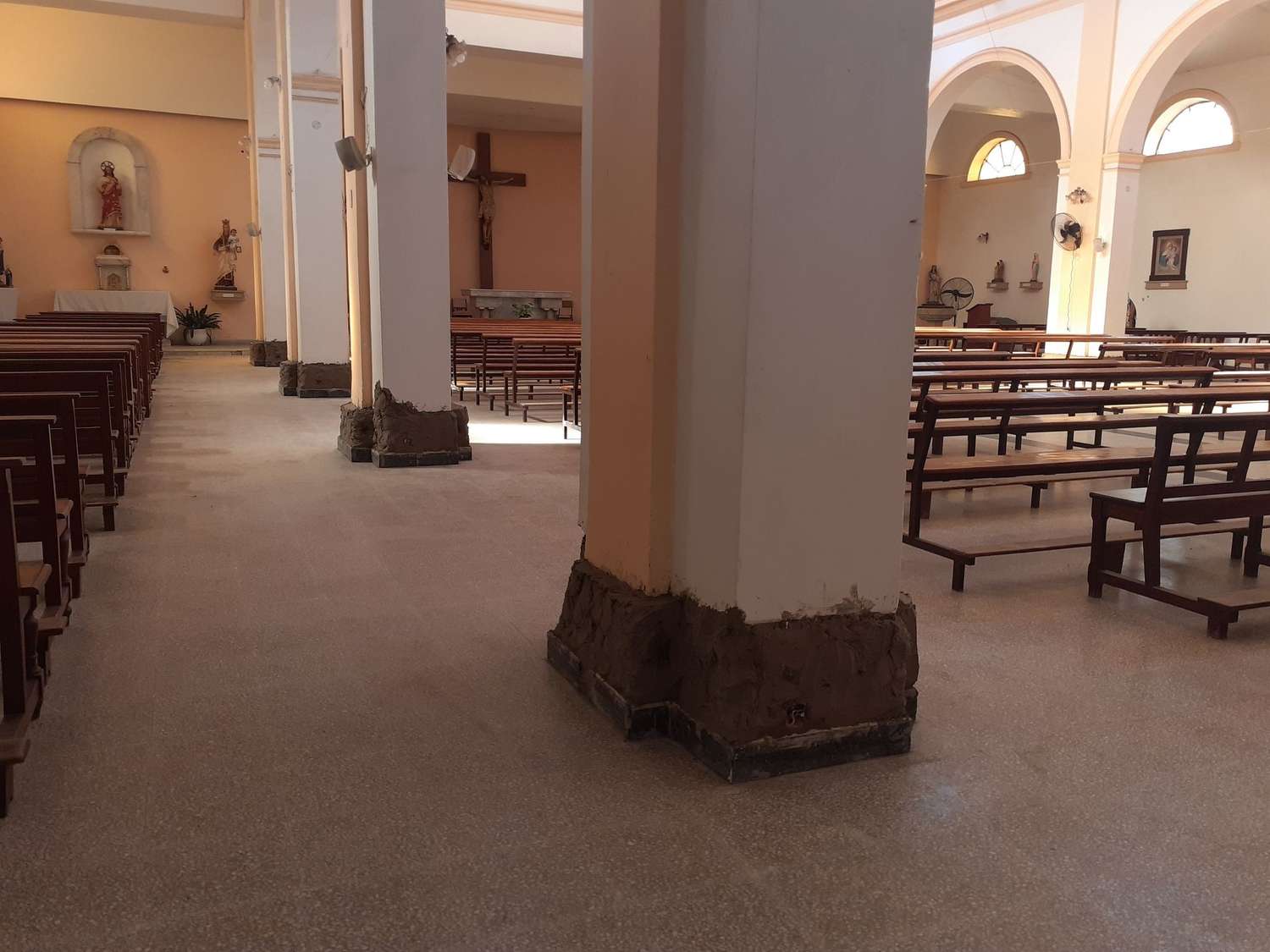 Avanzan las obras de restauración en la parroquia Santa Rosa
